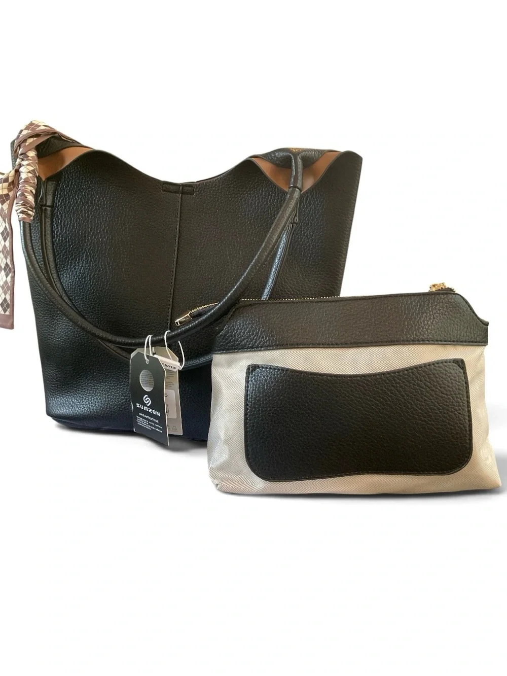 Hobo Bag With Large Matching Pouch